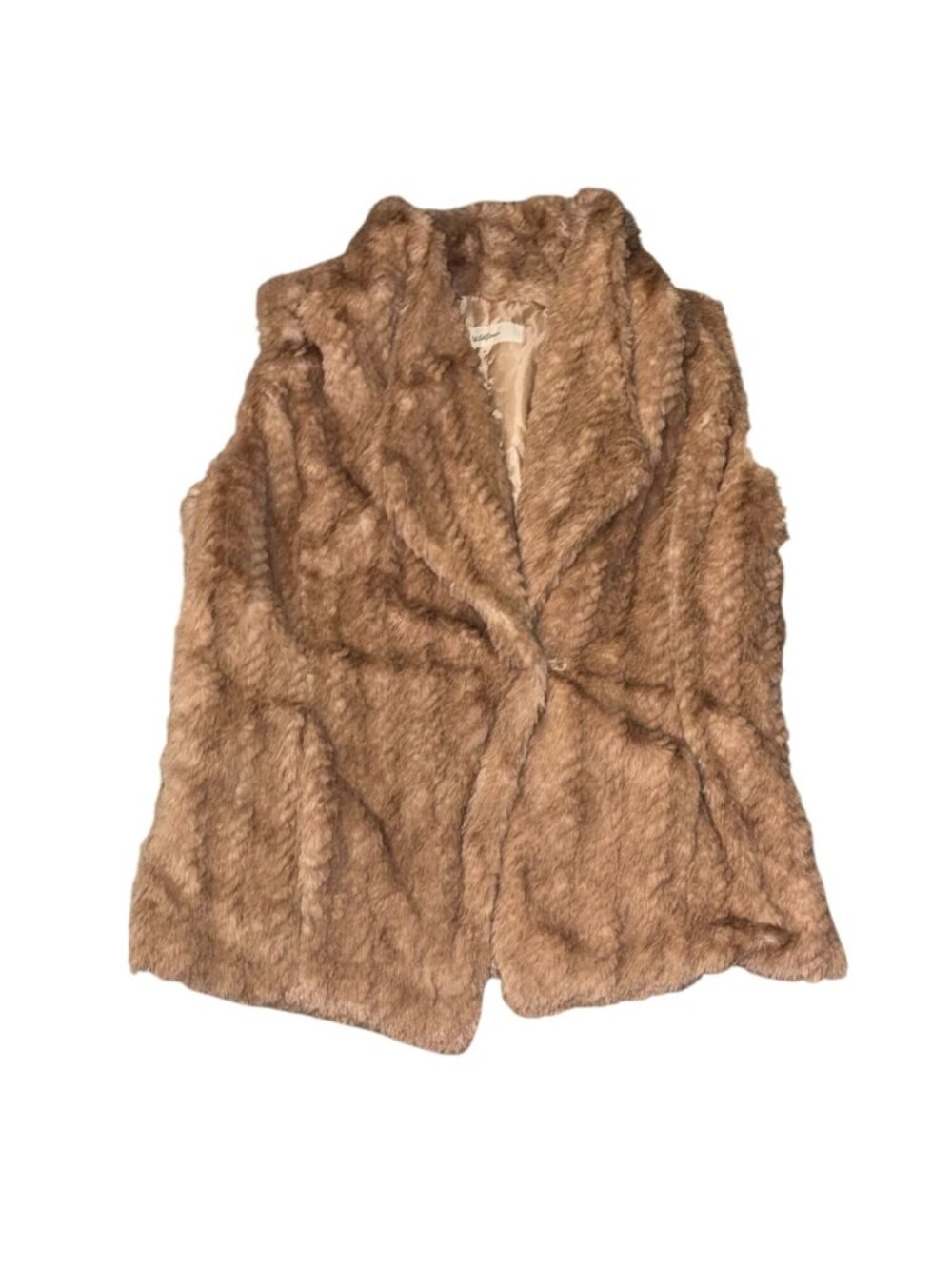 Wildflower Womens Faux Fur Vest Size S Brown 100% Polyester